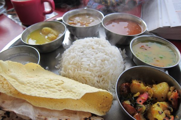 Traditional Indian thali meal