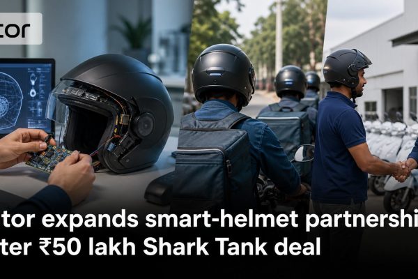 A connected smart helmet progressing from electronics development to fleet partnerships