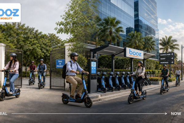 Booz Mobility electric scooters progressing from a campus trial to a managed business and tourism fleet