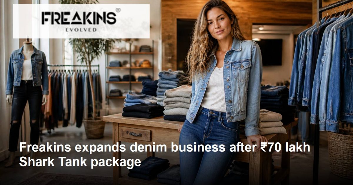 Freakins logo and company-relevant post-Shark Tank growth scene