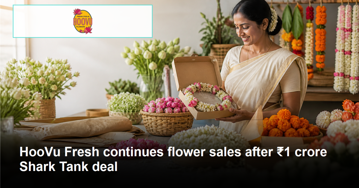 Fresh puja flowers being prepared and packaged for HooVu Fresh