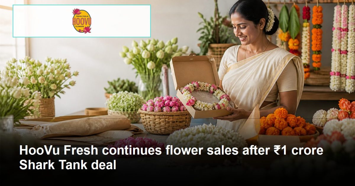 Fresh puja flowers being prepared and packaged for HooVu Fresh