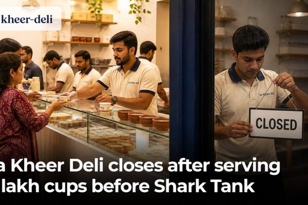 A kheer counter transitioning from customer service to a closed outlet