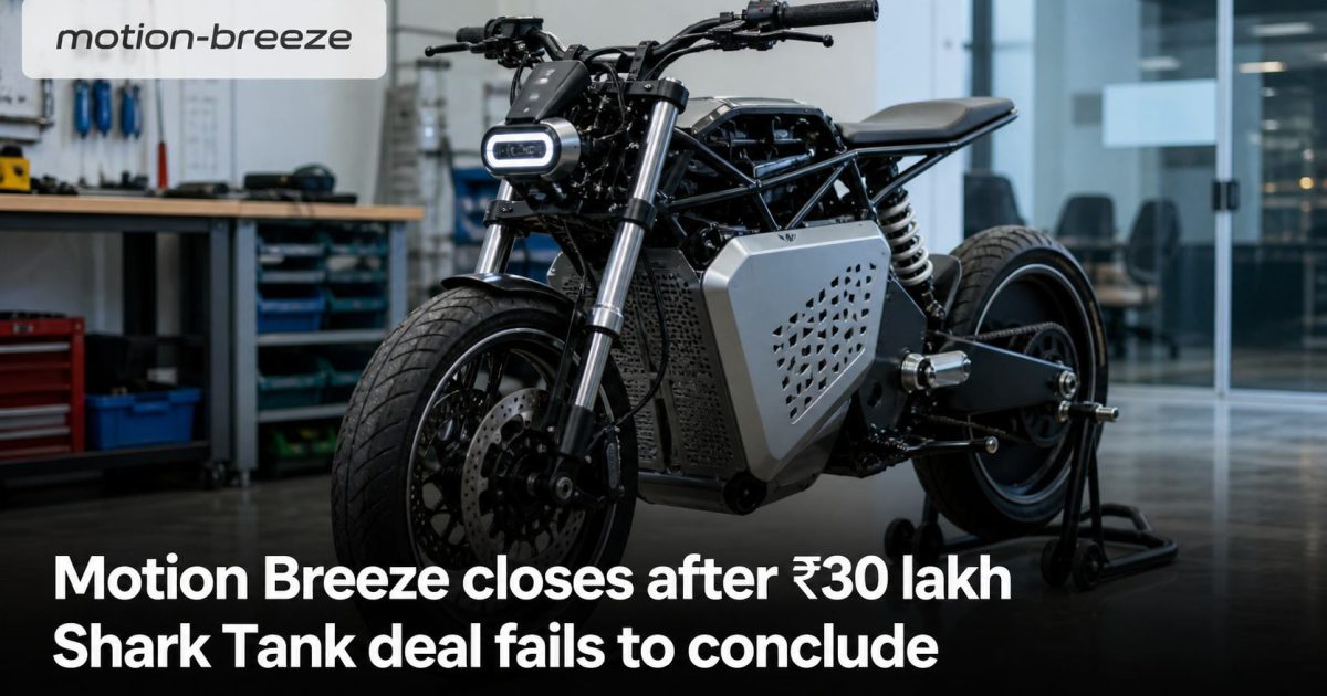 An adaptive electric-motorcycle prototype in a stopped development workshop