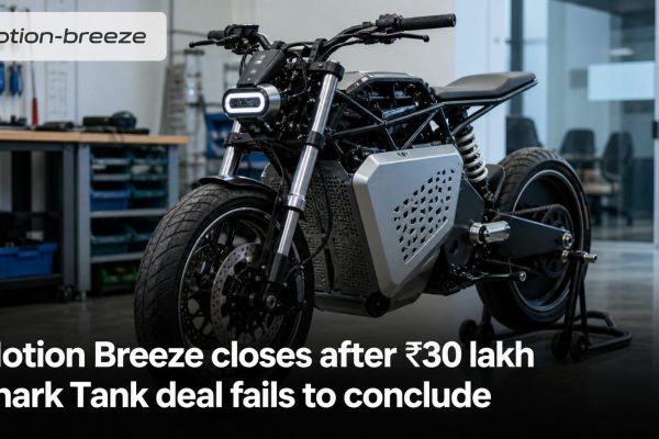 An adaptive electric-motorcycle prototype in a stopped development workshop