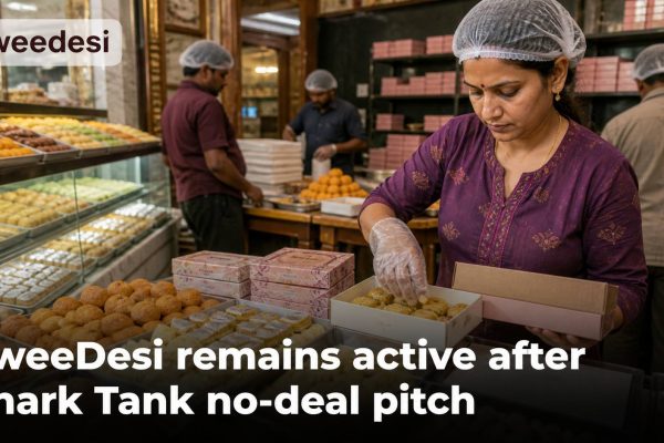 Indian sweets being packed for marketplace and ecommerce distribution