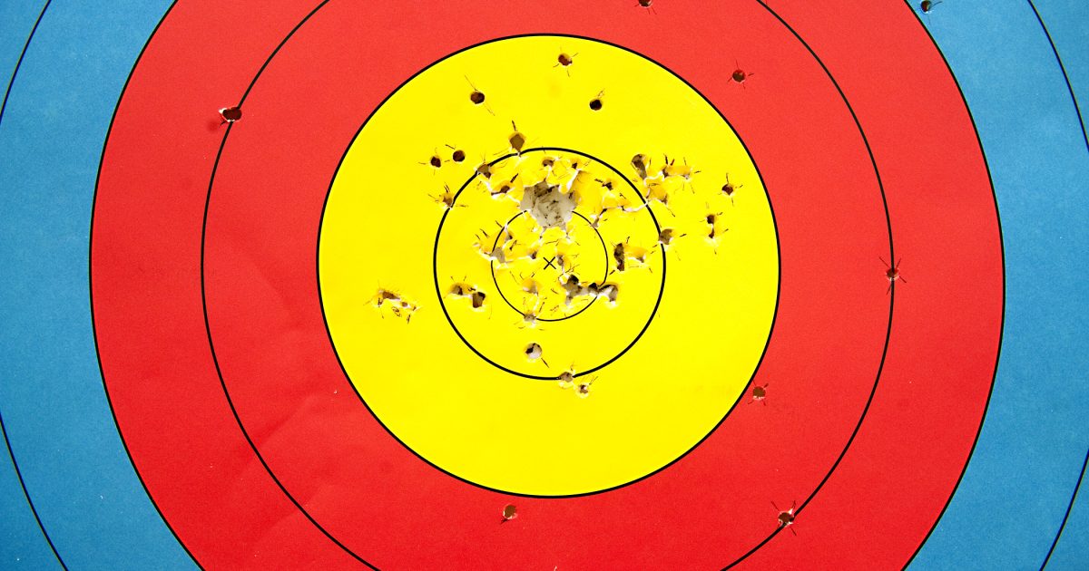 What a shoot-off reduces a final to: one arrow, one number